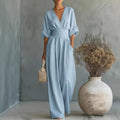 Becimi Women's V-Neck High-Waisted Jumpsuit