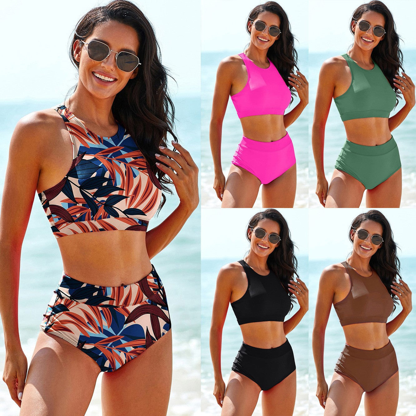 Women's High-Waisted Two-Piece Swimsuit