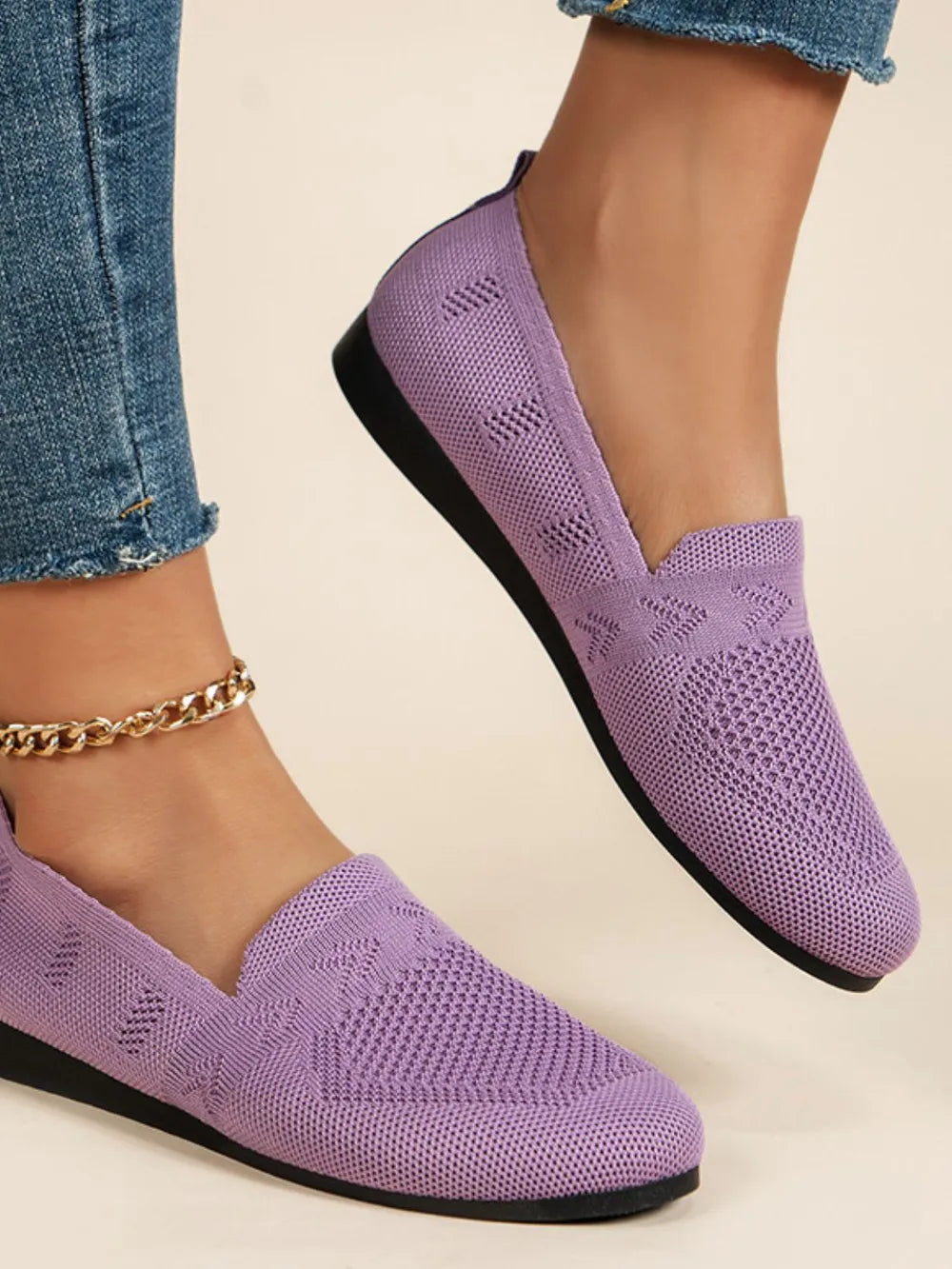 Women's Mesh Round-Toe Flats