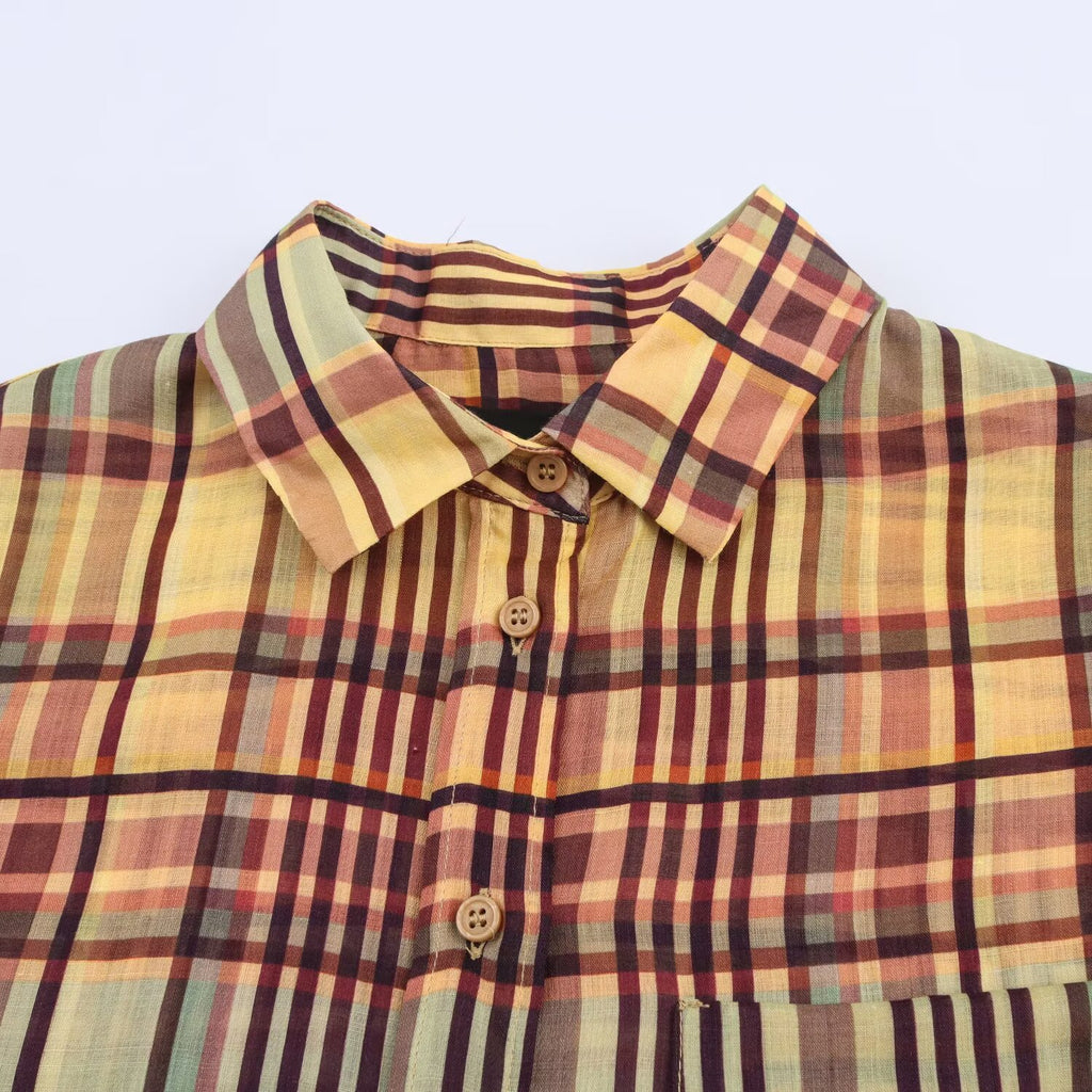 Women's Checked Linen Shirt