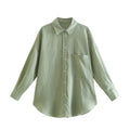 Women's Patch-Pocket Casual Linen Shirt