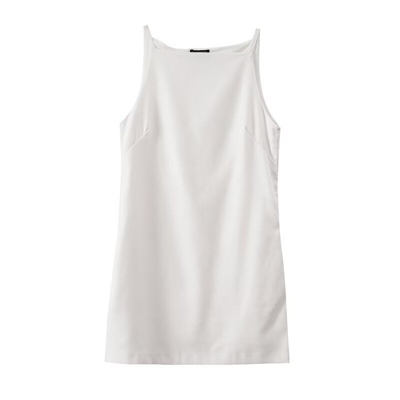 Women's Square-Neck Sleeveless Linen Dress