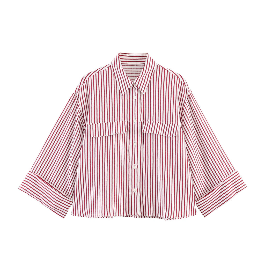 Women's Chic Striped Linen Shirt