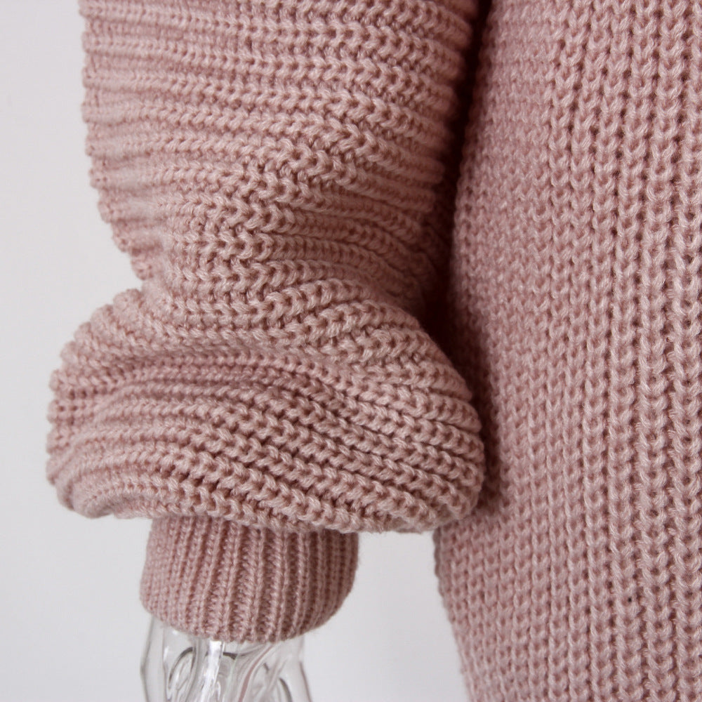 Becimi Women's One-Shoulder Long Sleeve Knit Sweater