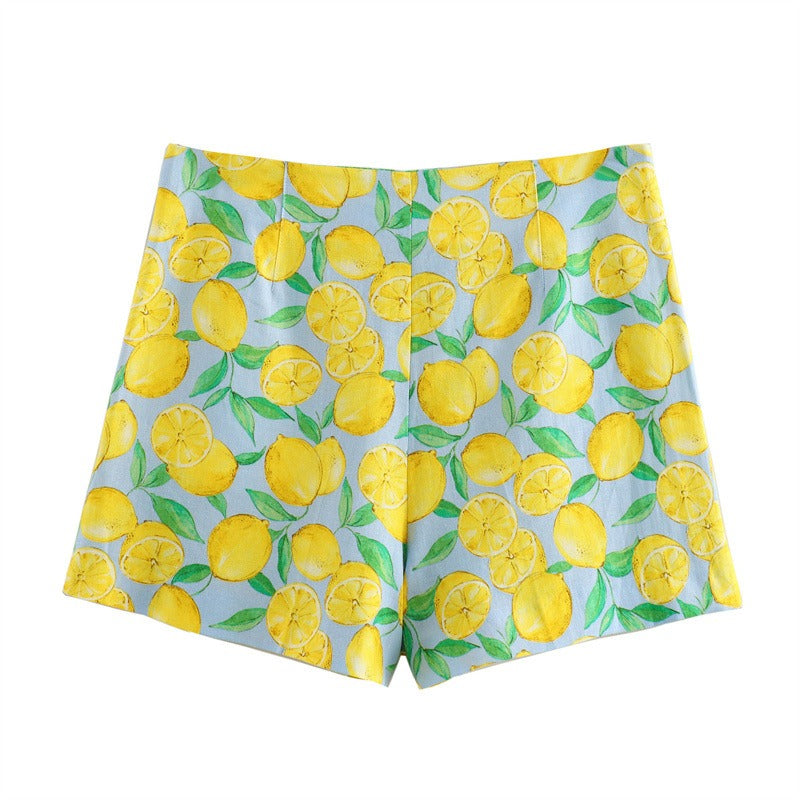 Women's Printed Knot Top & Shorts Set