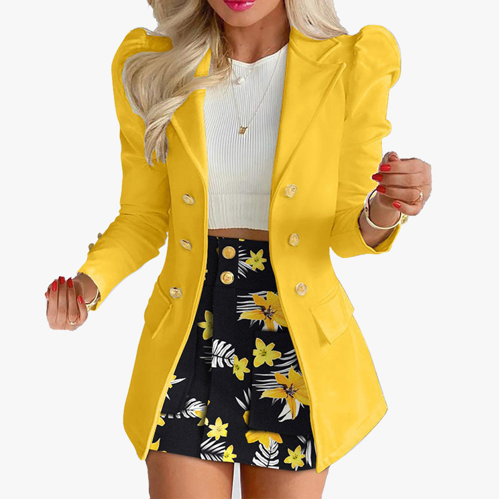 Women's Checkered Floral Skirt Two-Piece Set