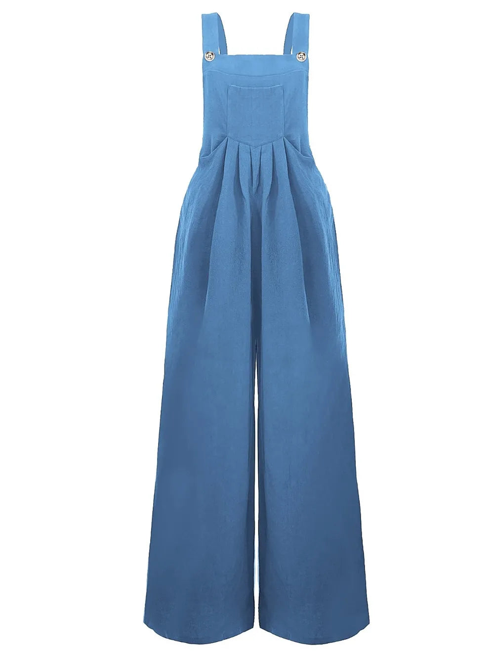 Women's Square-Neck Wide-Strap Overalls