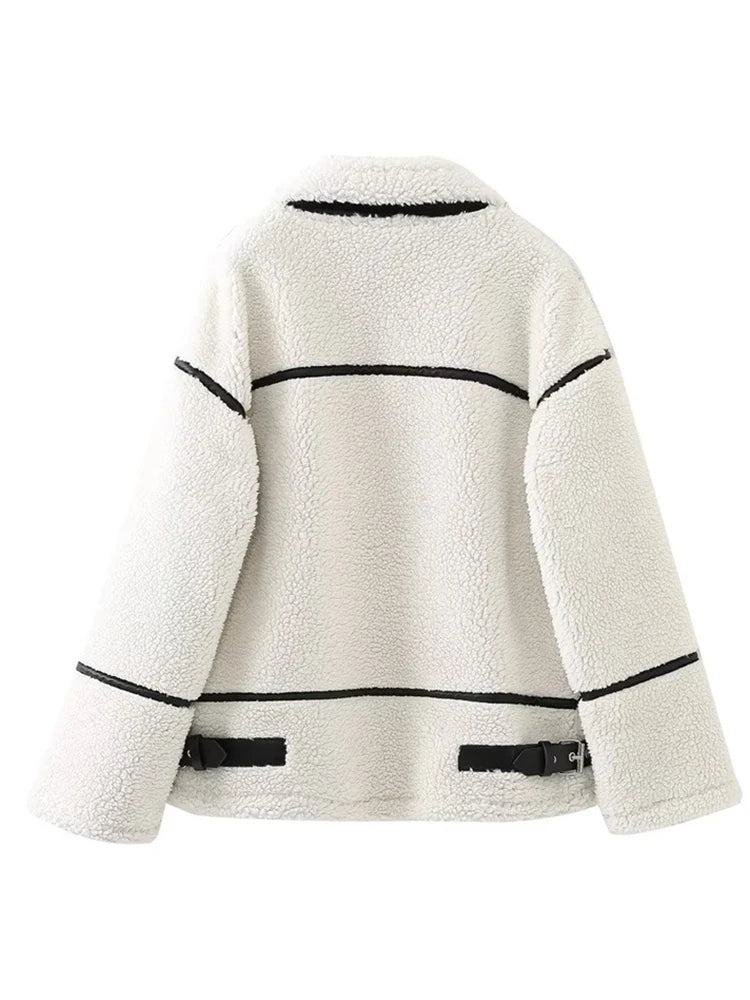 Becimi Women's Long Sleeve Zip Pocket Coat