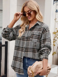 Becimi Women's Plaid Sheer Pocket Top