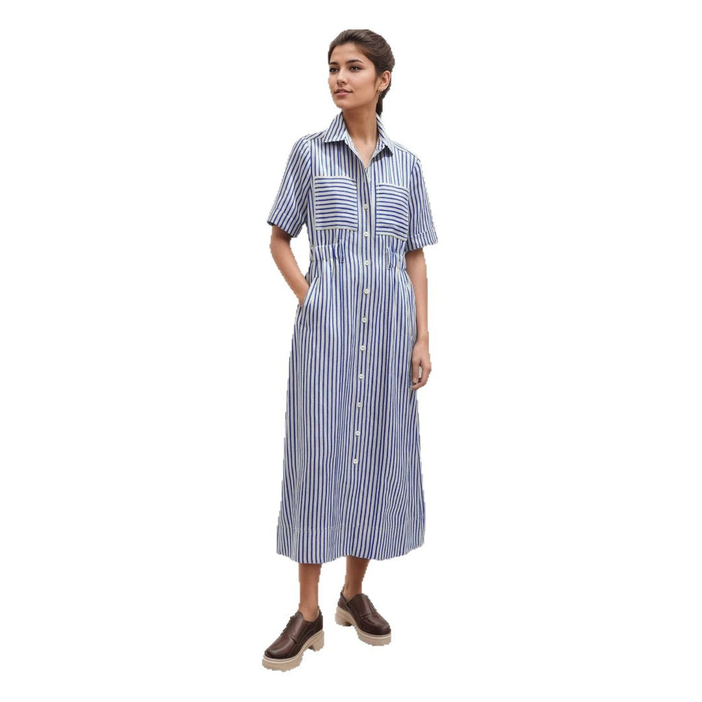 Becimi Women's Lace Striped Long Sleeve Dress