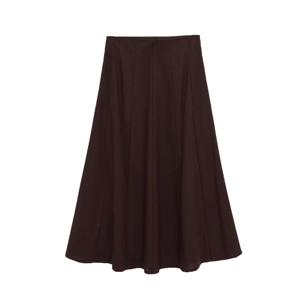 Women's Comfortable Linen Midi Skirt