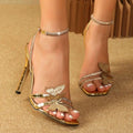 Women's Butterfly Ankle-Strap Stiletto Sandals