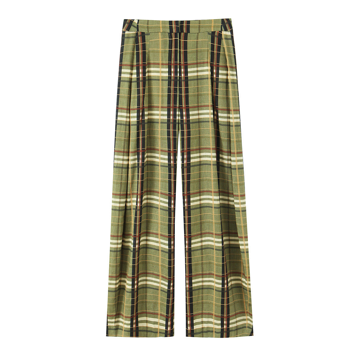 Women's Checked Casual Linen Pants
