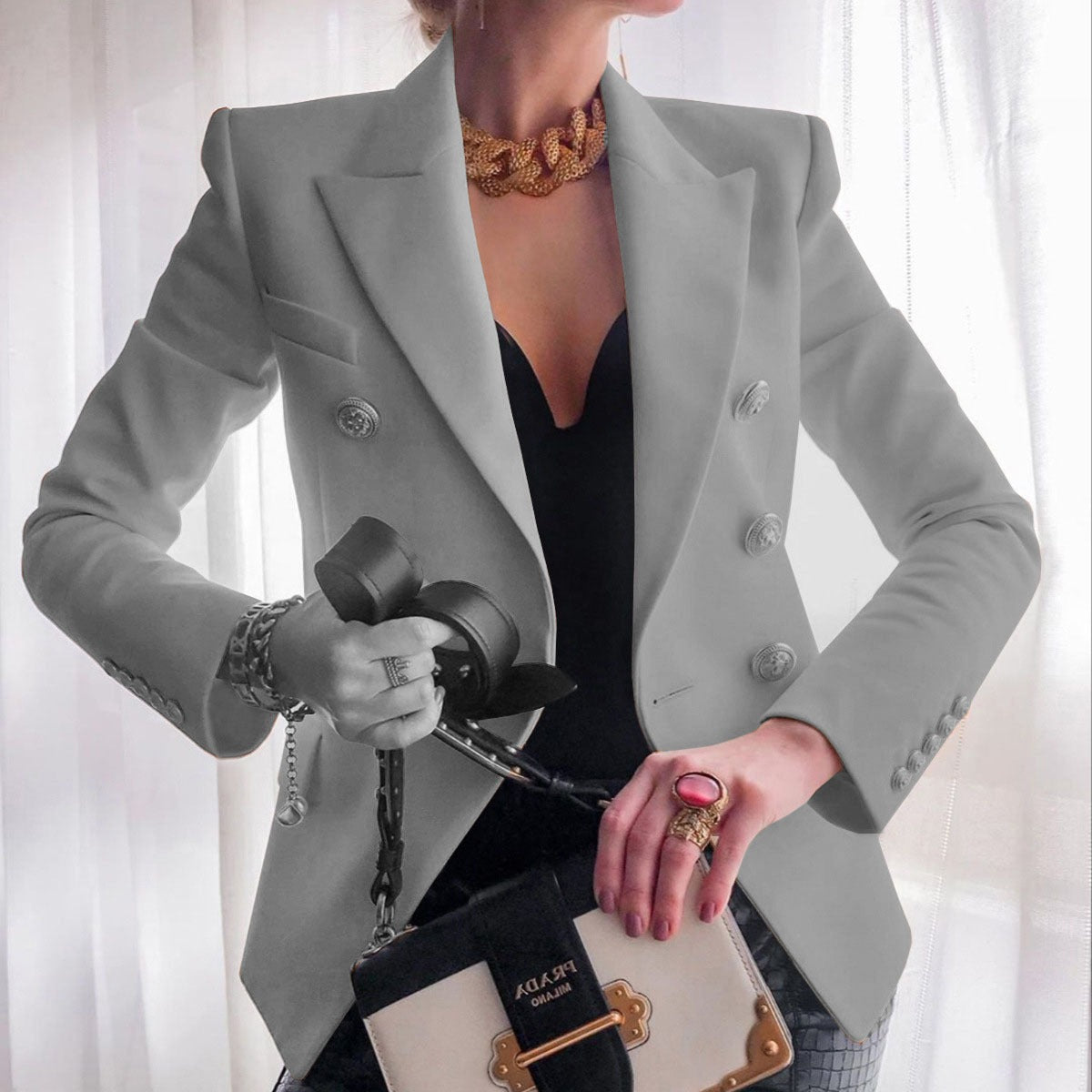 Women's Solid Casual Short Jacket