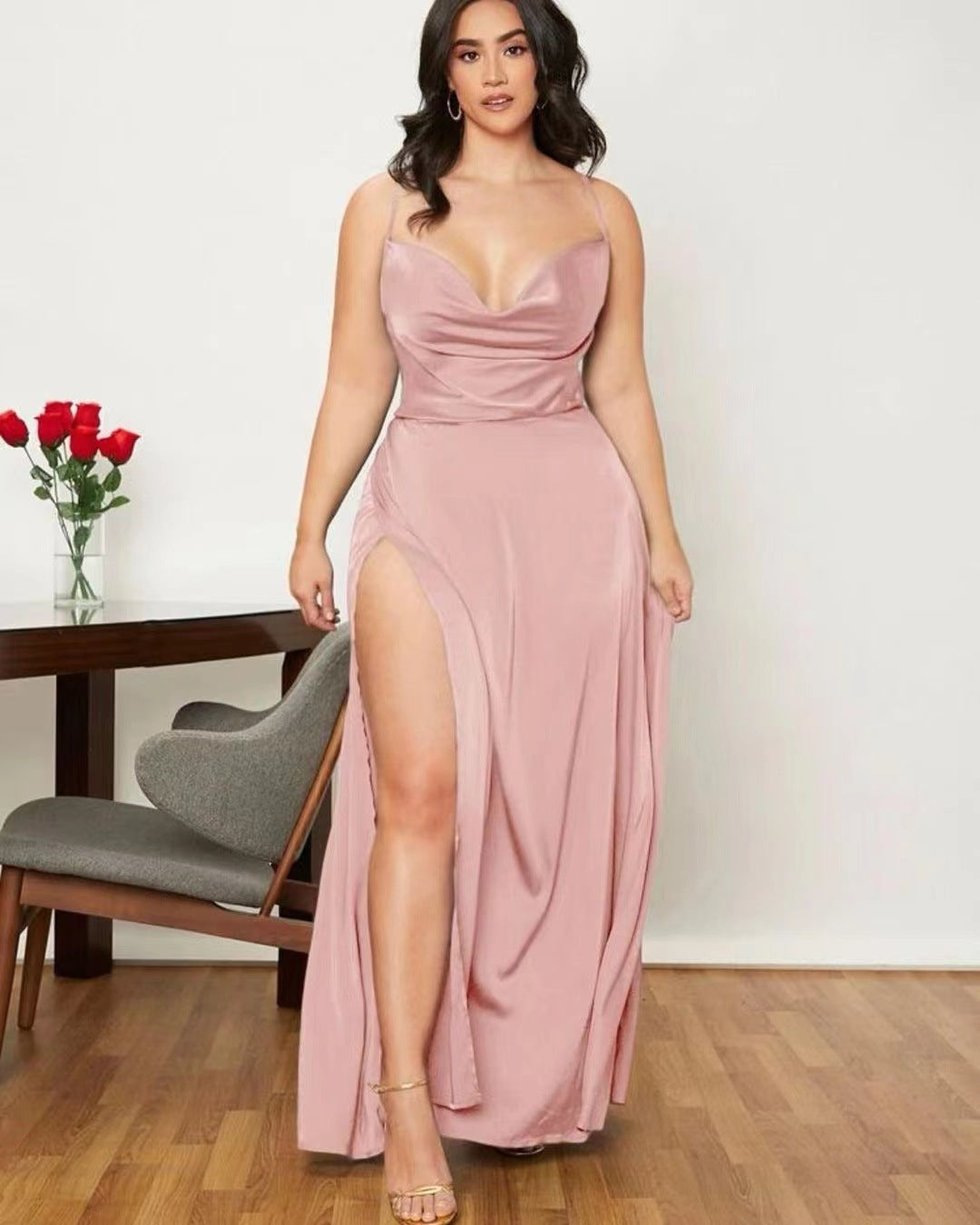 Women's Backless Strapless Bodycon Maxi Dress