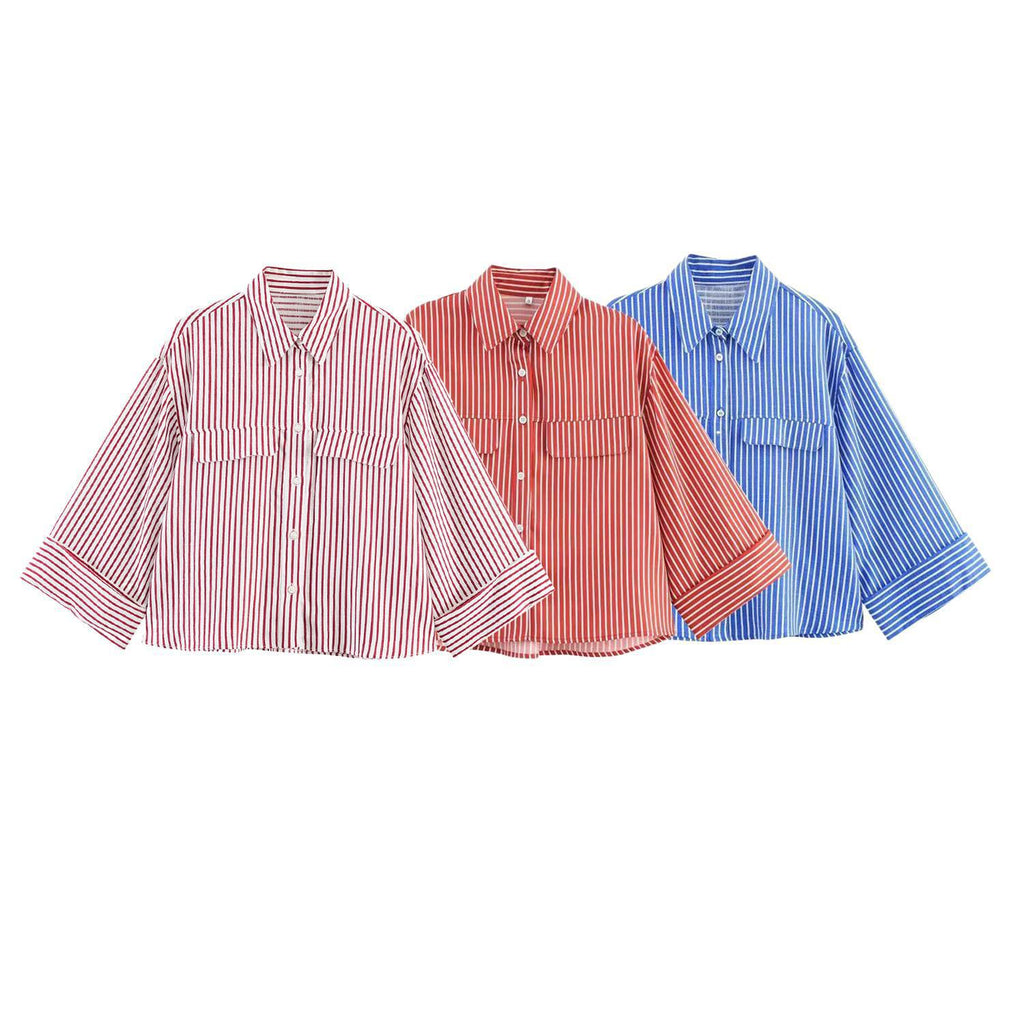 Women's Chic Striped Linen Shirt