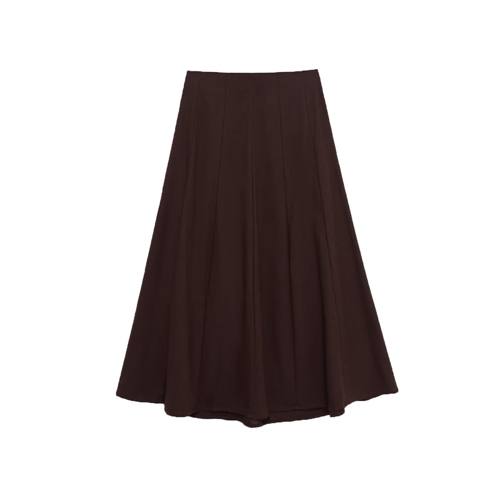 Women's Comfortable Linen Midi Skirt
