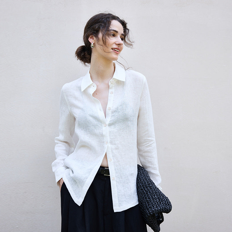 Women's Pure Linen Loose Minimalist Shirt