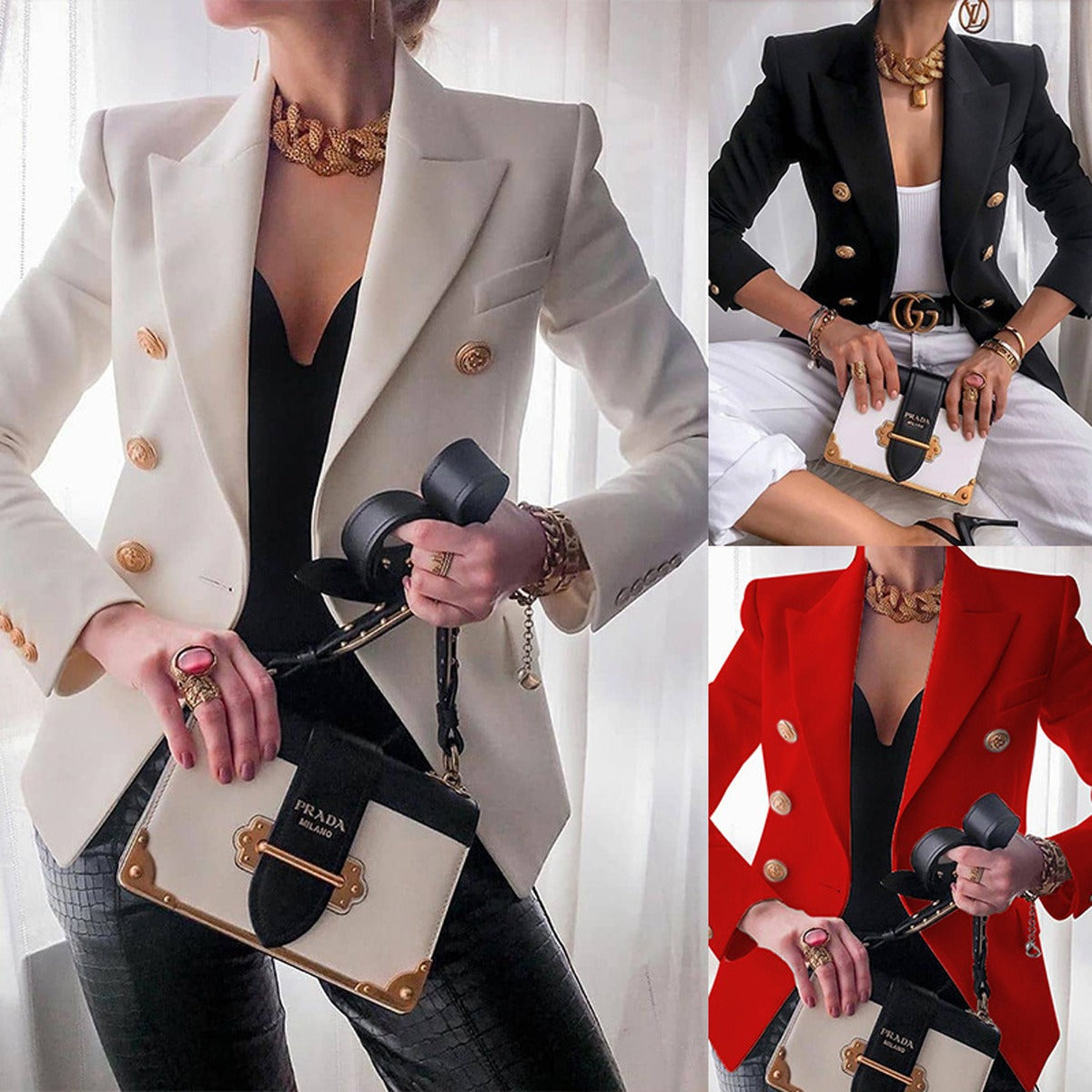 Women's autumn and winter new solid color fashionable casual suit short jacket for women