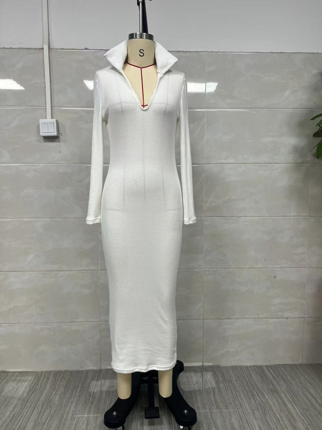 Becimi Women's Belted Long Sleeve Midi Dress