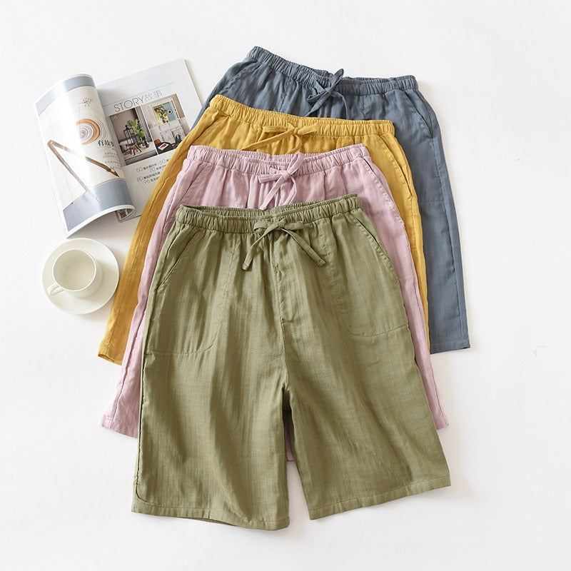 Women's Casual Cotton-Linen Sport Shorts