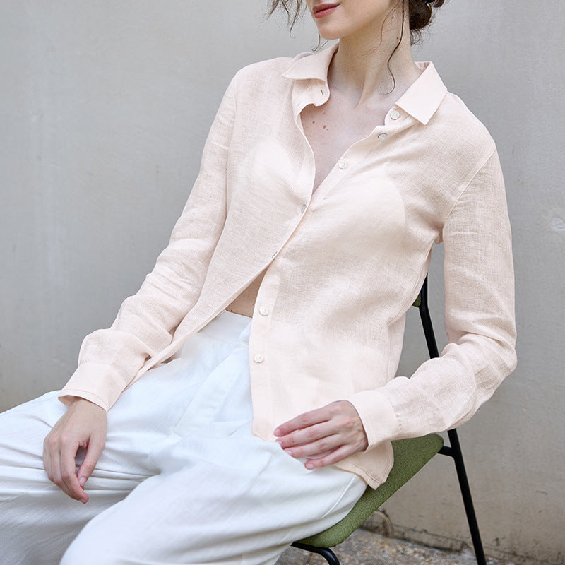 Women's Pure Linen Loose Minimalist Shirt