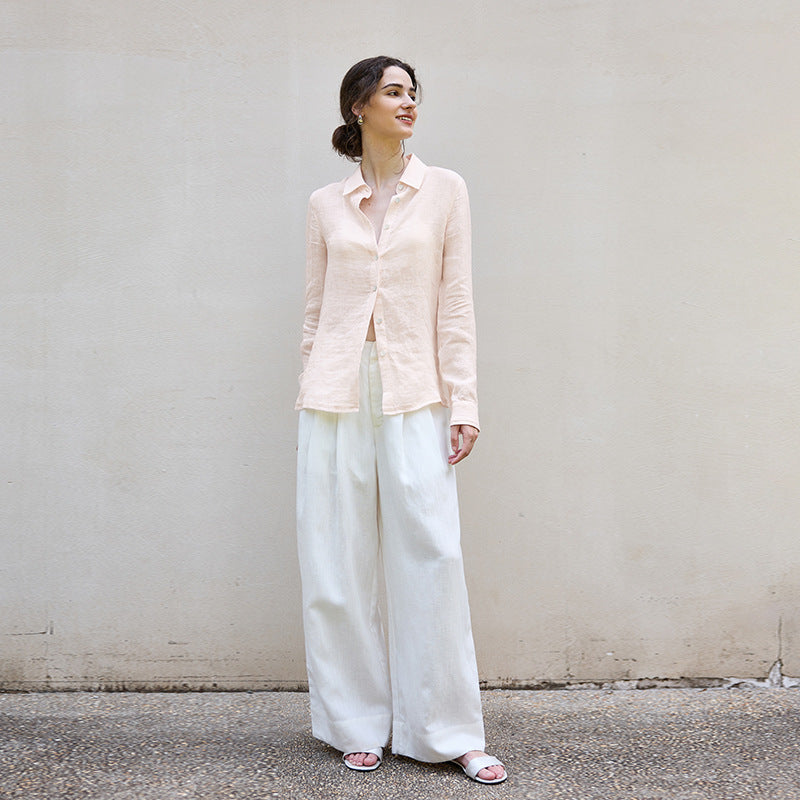 Women's Pure Linen Loose Minimalist Shirt