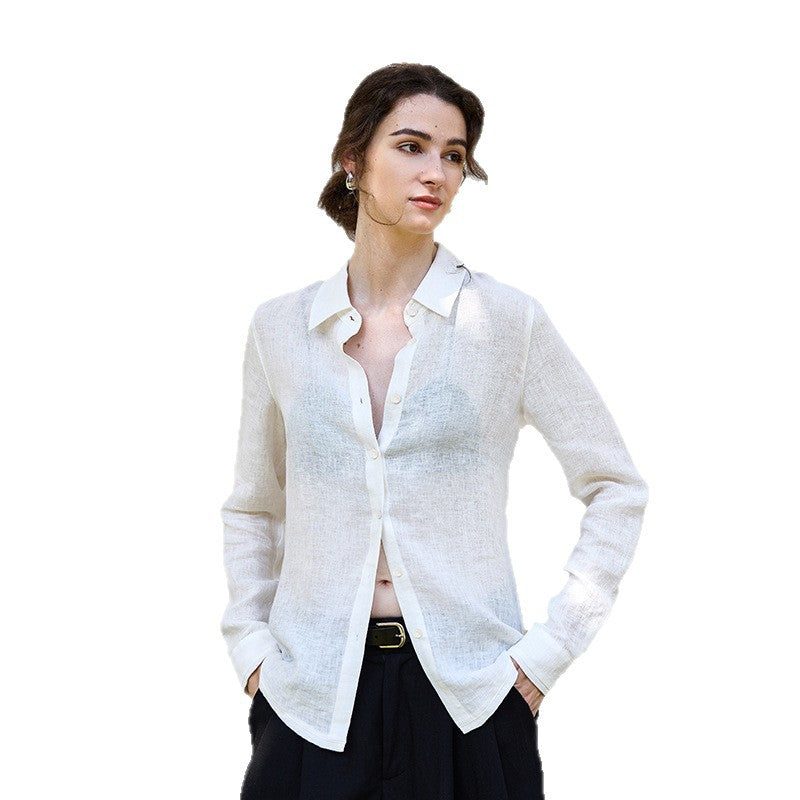 Women's Pure Linen Loose Minimalist Shirt