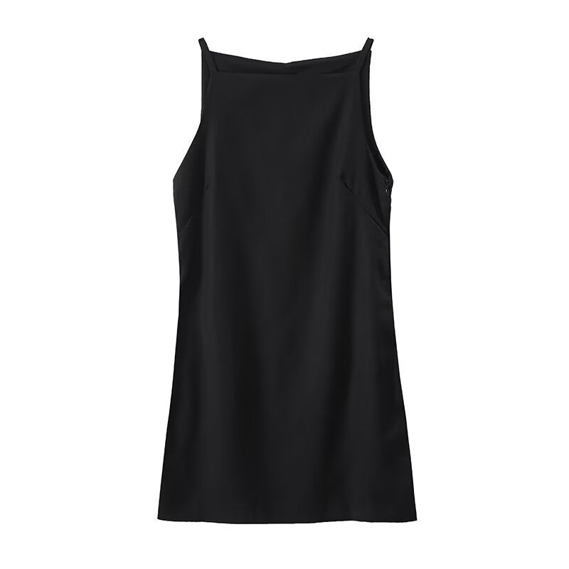 Women's Square-Neck Sleeveless Linen Dress