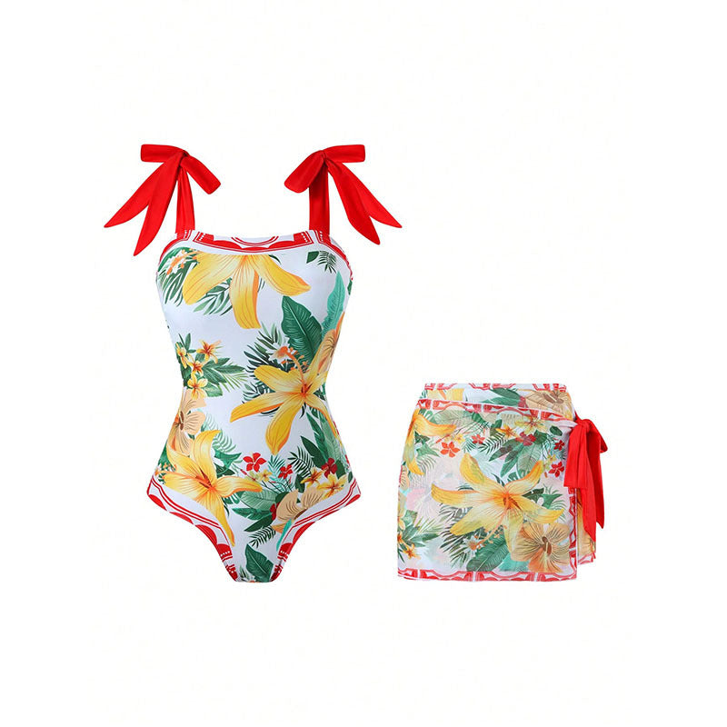 Women's Printed Halter One-Piece Swimsuit