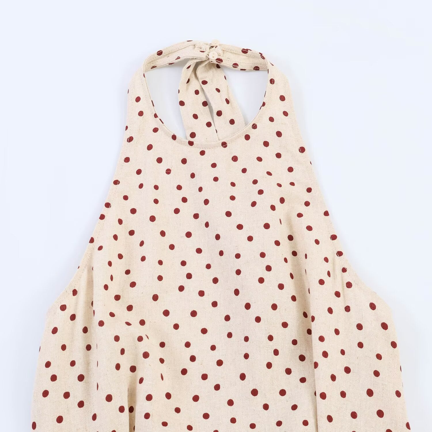 Women's Polka-Dot Balloon Linen Blend Top
