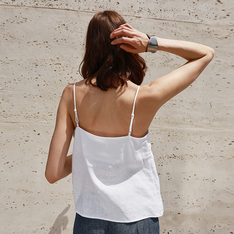Women's Linen V-Neck Camisole Top