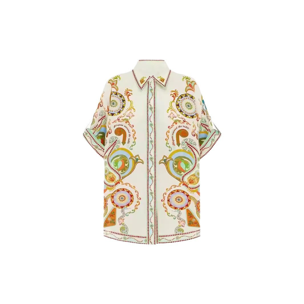Women's Colorful Linen Blazer & Shorts Set