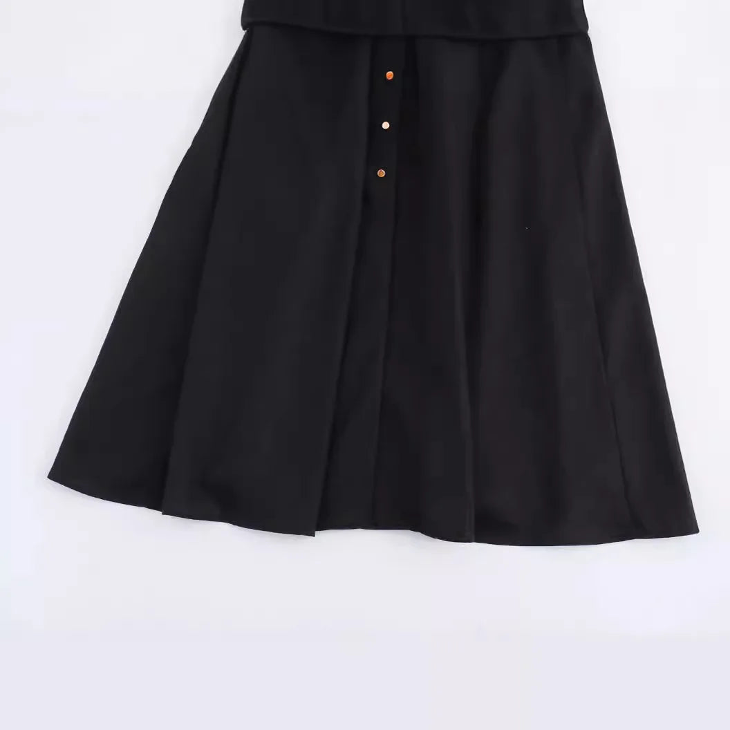 Women's Linen Blend Midi Shirt Dress