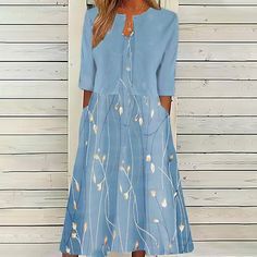 Women's Floral Print Dress Two-Piece Set