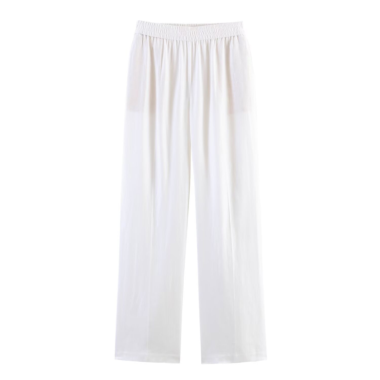 Women's Straight-Leg Linen Blend Trousers