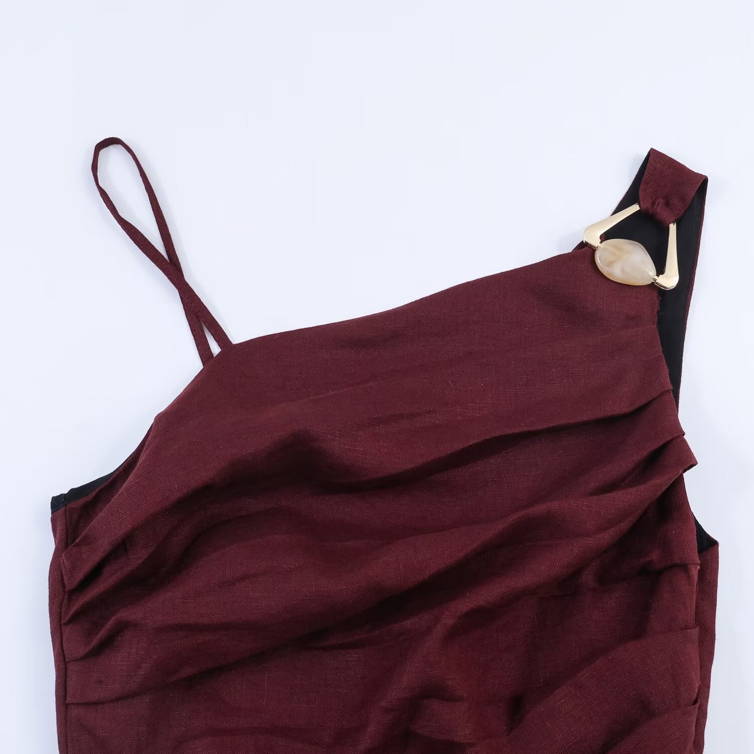 Women's Asymmetrical Linen Midi Dress