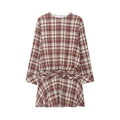 Women's Retro Plaid Cotton-Linen Mini Dress