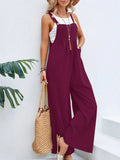 Women's Square-Neck Wide-Strap Overalls