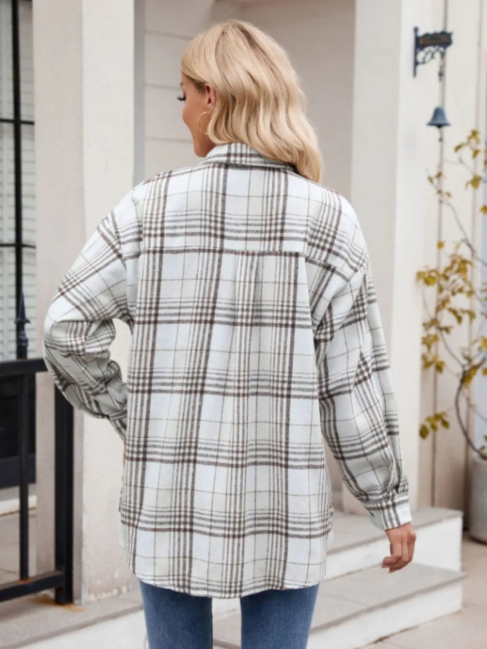 Becimi Women's Plaid Sheer Pocket Top