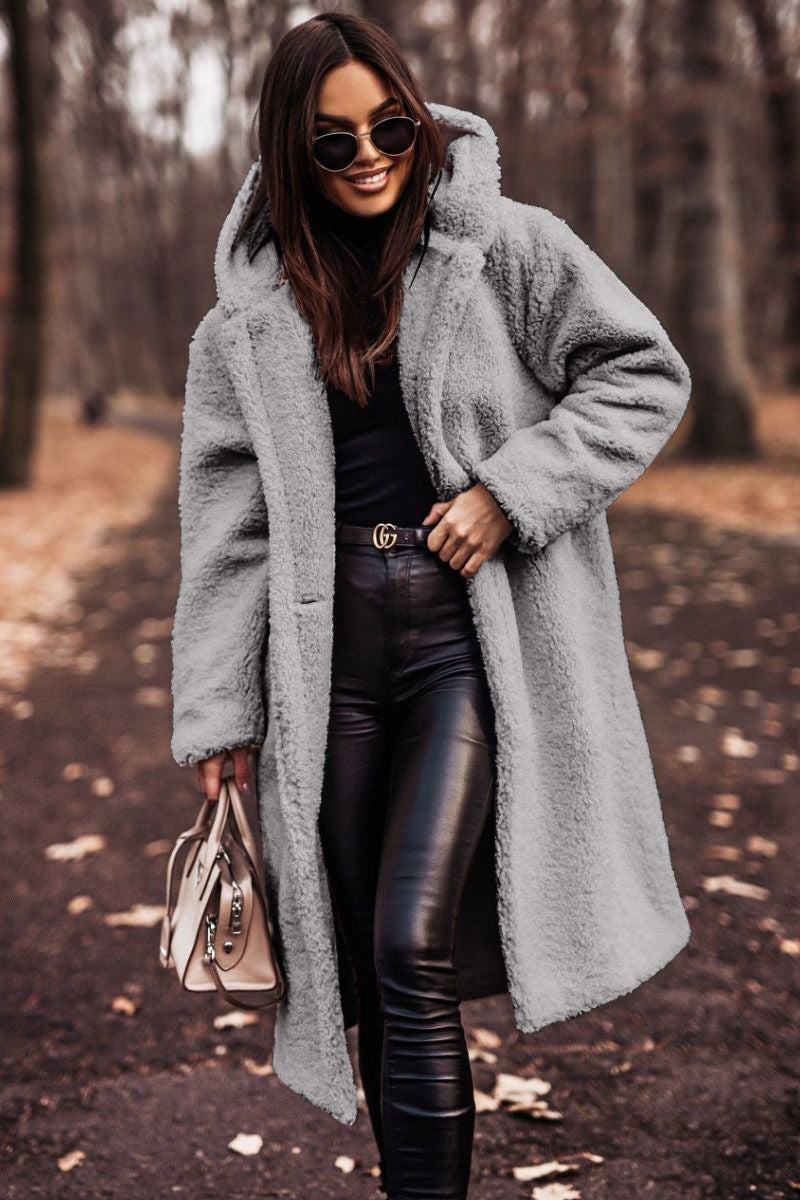 Women's Long Sleeve Hooded Pocket Coat