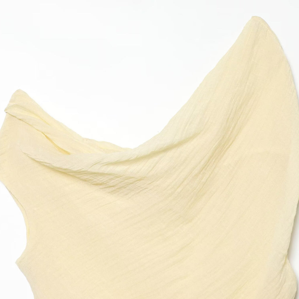 Women's Pleated Drop-Shoulder Linen Top