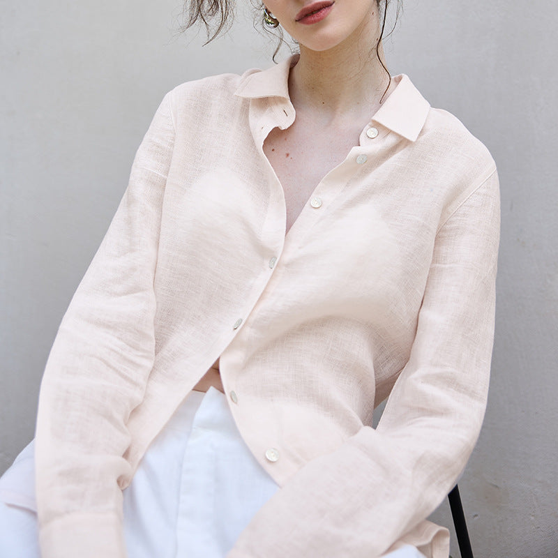Women's Pure Linen Loose Minimalist Shirt