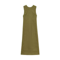 Women's Olive Green Linen Midi Dress