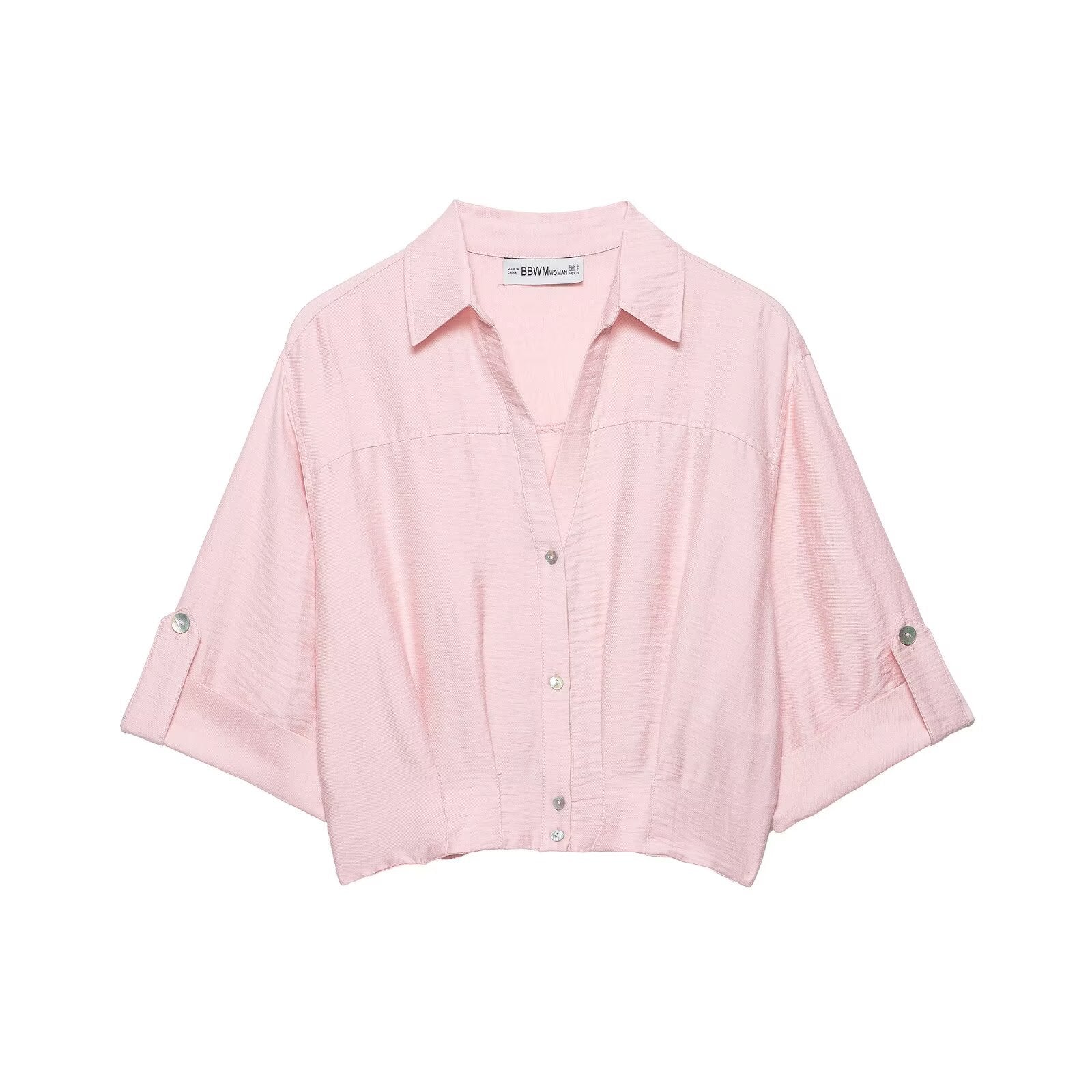 Women's Cropped Linen Blend Shirt
