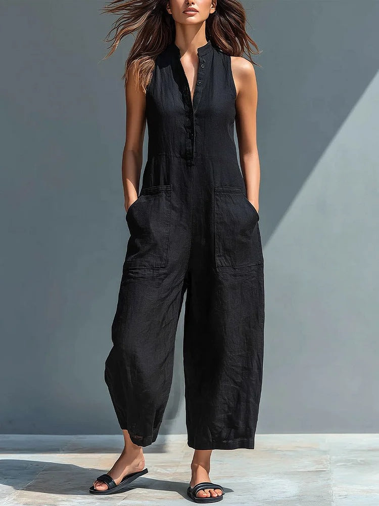 Becimi Women's Sleeveless Pocket Jumpsuit