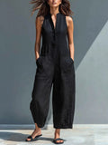 Becimi Women's Sleeveless Pocket Jumpsuit