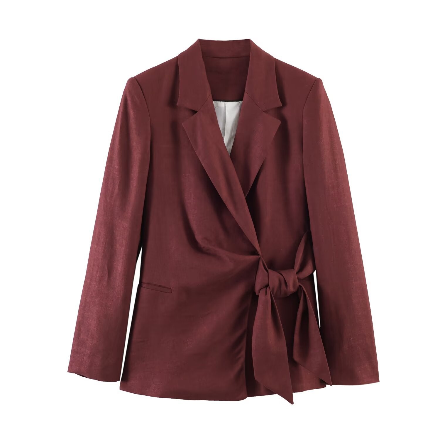 Women's Linen Blend Jacket & Pants Set
