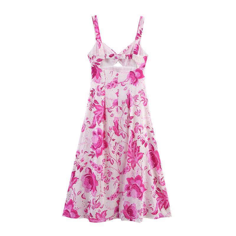 Women's Embroidered Cutout Midi Dress