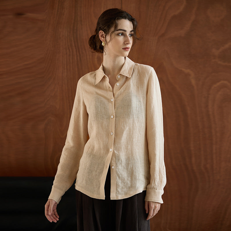 Women's Pure Linen Loose Minimalist Shirt